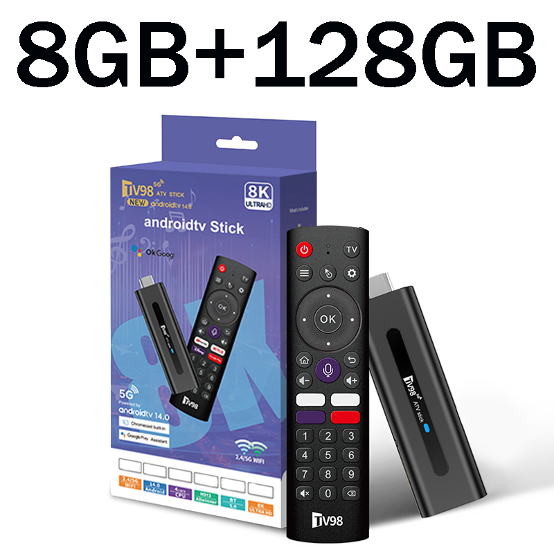 TV98 8K Android TV Stick with Dual WiFi6 and Voice Remote Streaming Player
