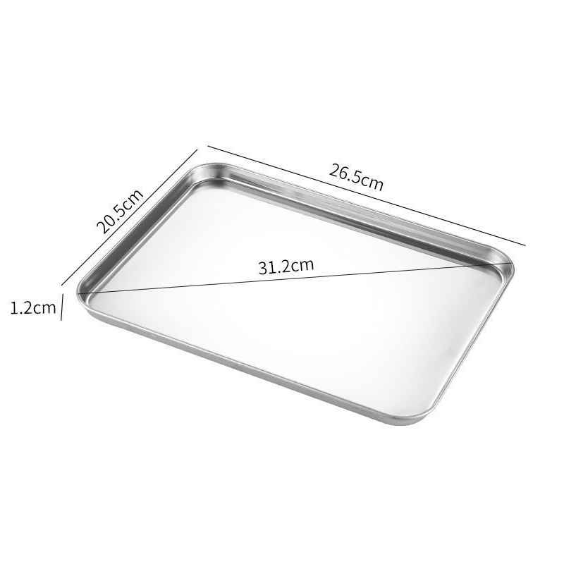 Stainless Steel Rice Noodle Serving Tray Rectangle Buffet Presentation Plate