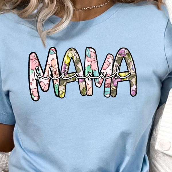 Floral Blessed Mama Shirt – Blessed Mom Tee, Perfect Mother's Day Gift, Cute Mama Flowers Shirt