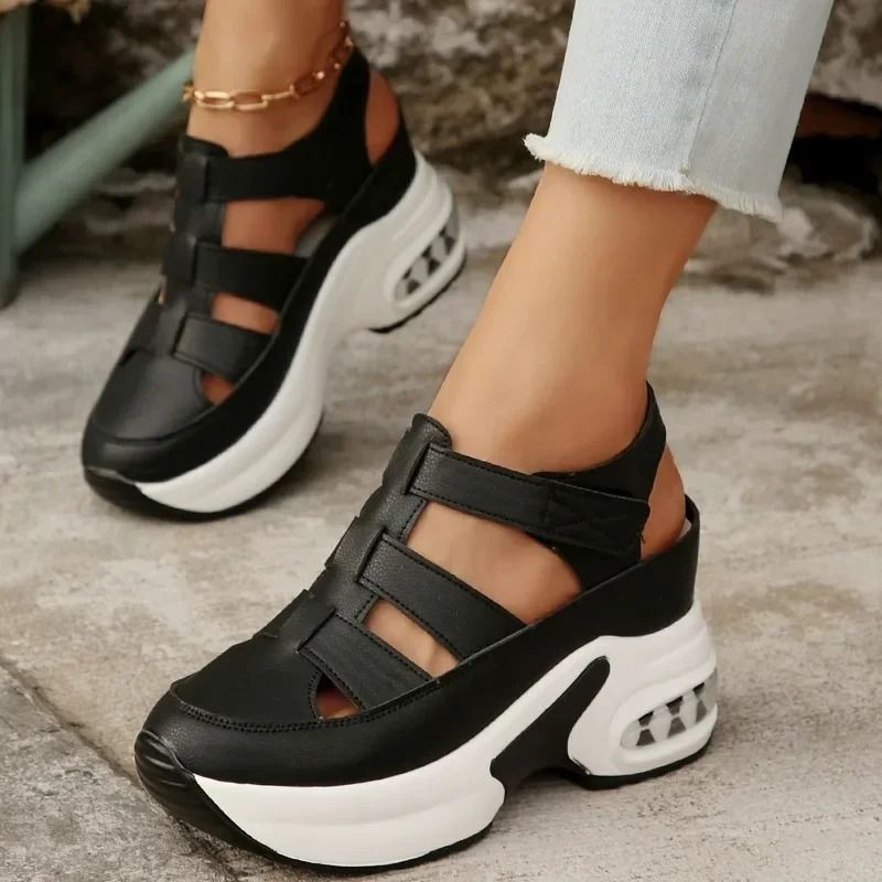 Womens Closed Toe Platform Sandals Summer Wedges Casual Comfort