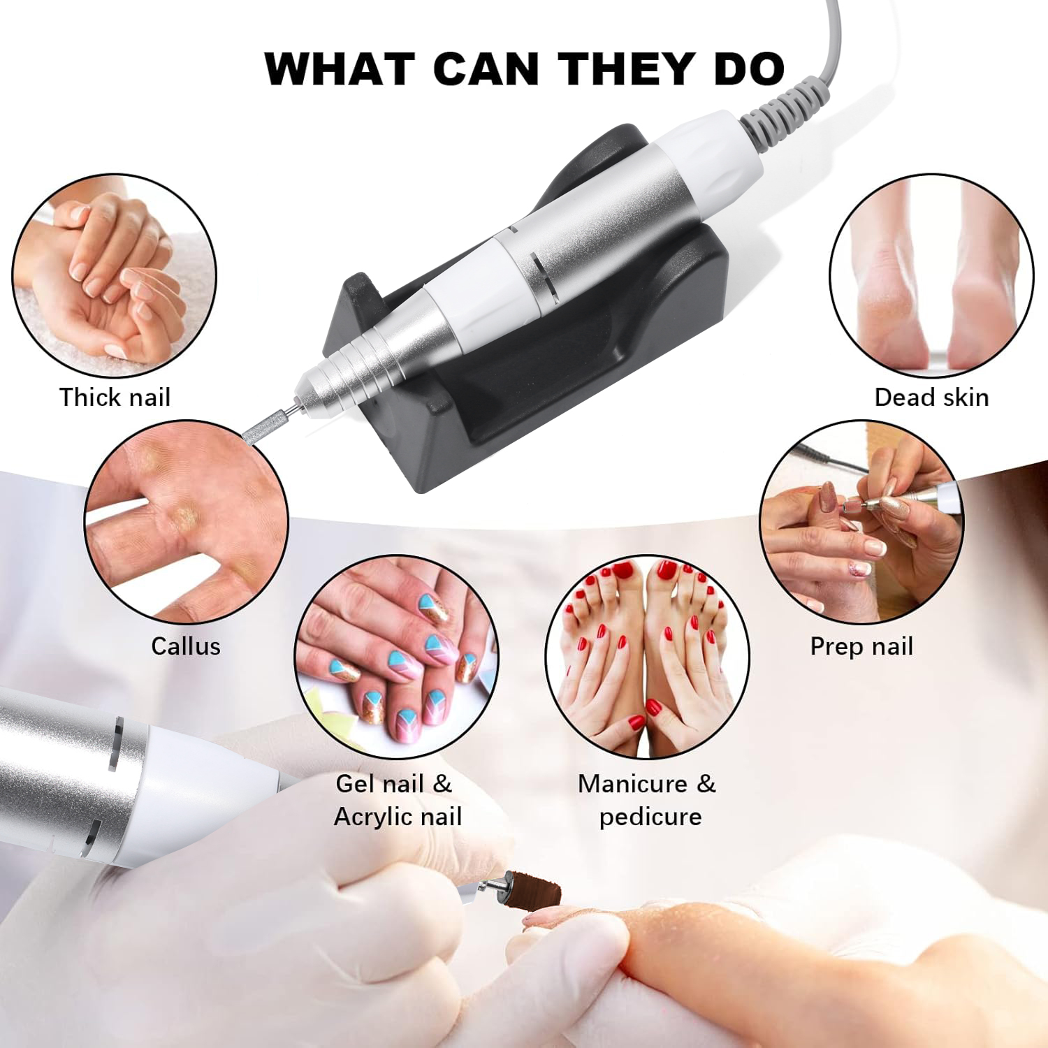 Professional Electric Nail Drill Kit Salon-Grade Nail Gel Polisher & File