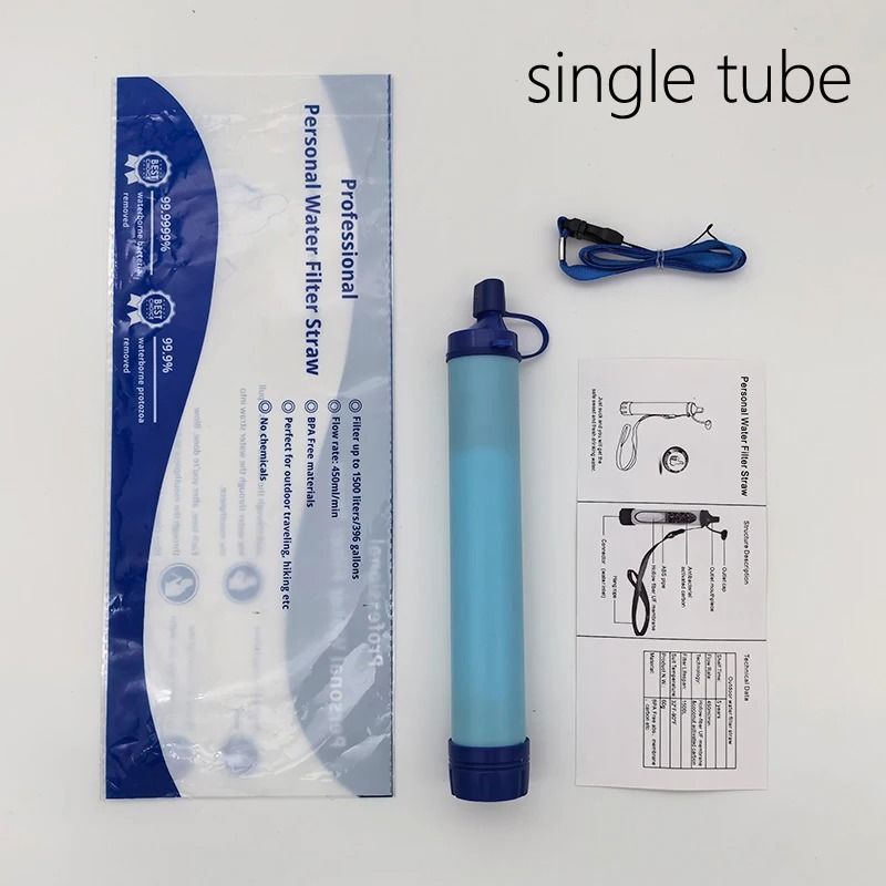 Portable Water Filter Straw Camping Survival Hiking Emergency Purifier