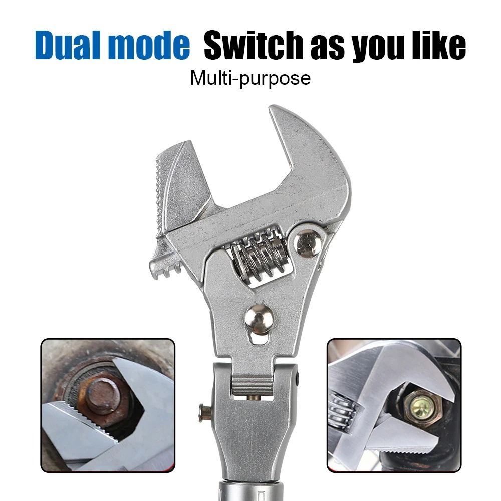 10 Inch Adjustable Torque Ratchet Wrench 5 in 1 Folding Spanner for Home and Repair Work