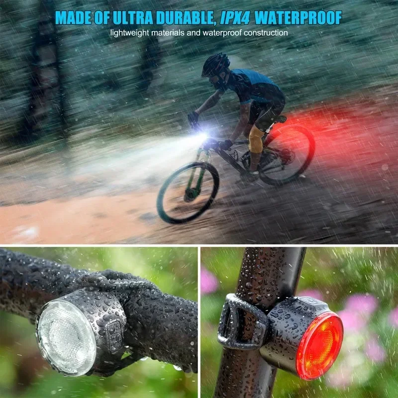 LED Bicycle Taillights Waterproof Rear Lamp, MTB Bike Light Battery Powered, Cycling Safety Warning Headlight