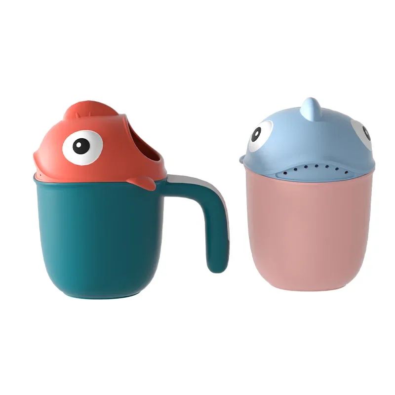 Baby Bath Rinse Cup Cute Shark Shower Water Scoop