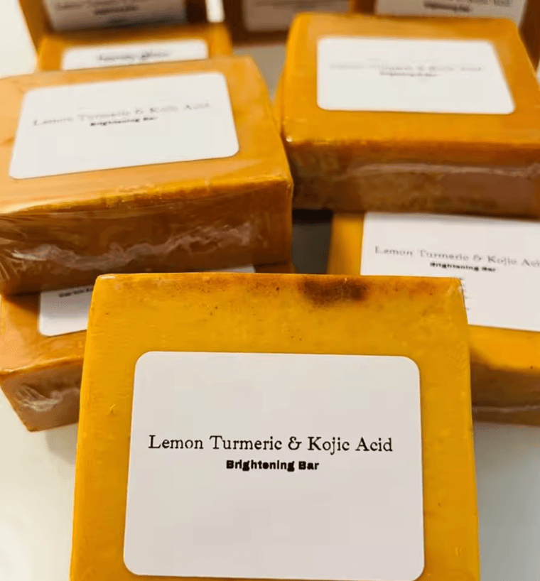 Turmeric Kojic Acid Soap Bar Brightening Lemon Handmade