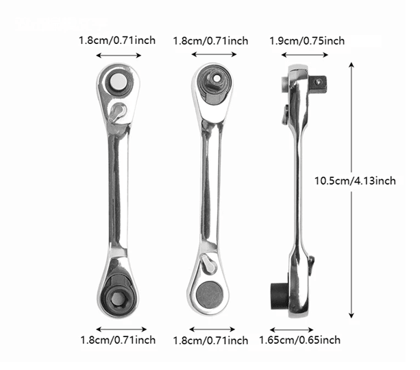 Compact 2in1 Ratchet Wrench and Screwdriver Bit Set