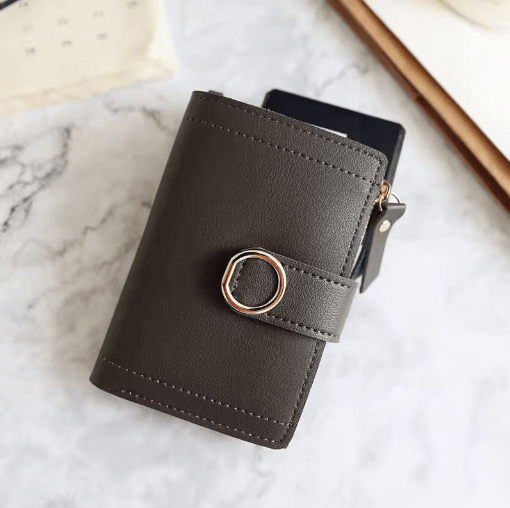 Cute Womens Zipper Wallet Compact PU Leather Card Holder & Coin Purse