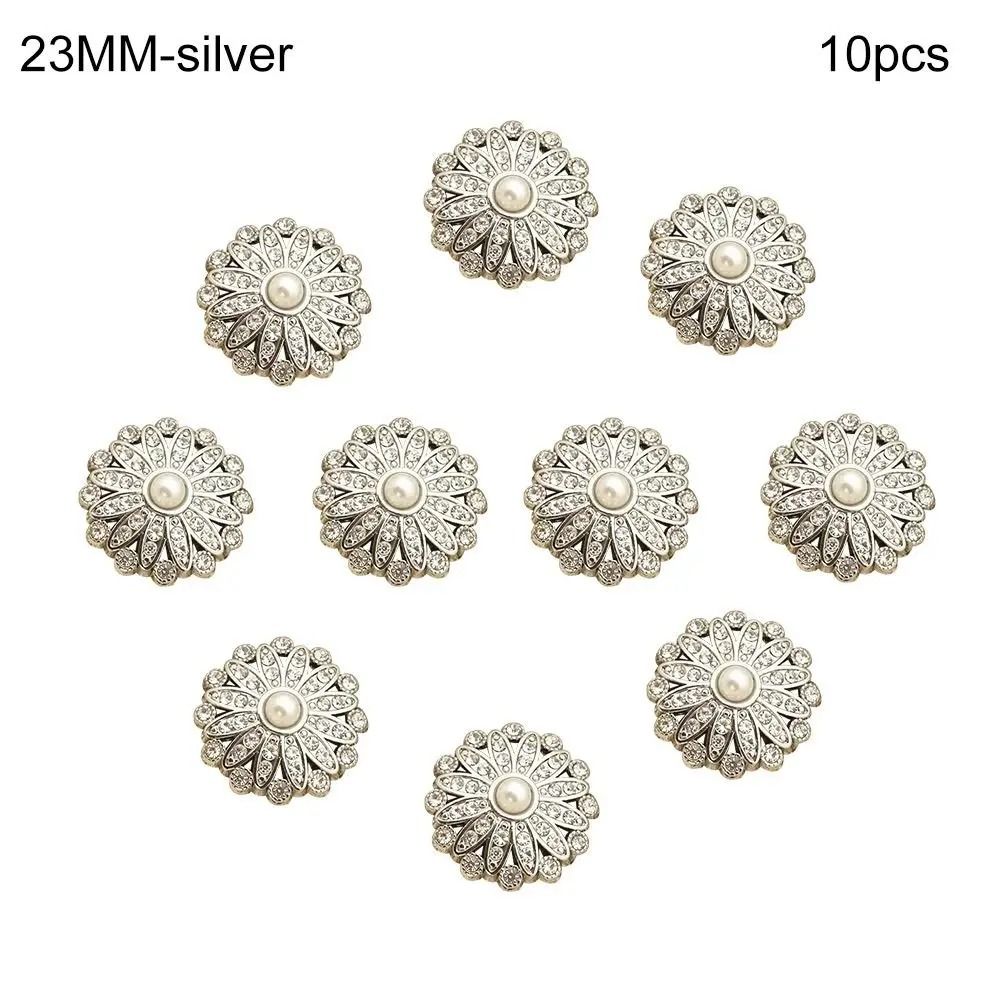 Retro Metal Pearl Button Gallery | High-Fidelity Diamond-Encrusted Clothing Accents & Sewing Jewelry