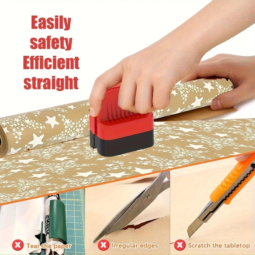 Cylindrical Wrapping Paper Cutter Safe Gift Wrap Paper Cutting Tool