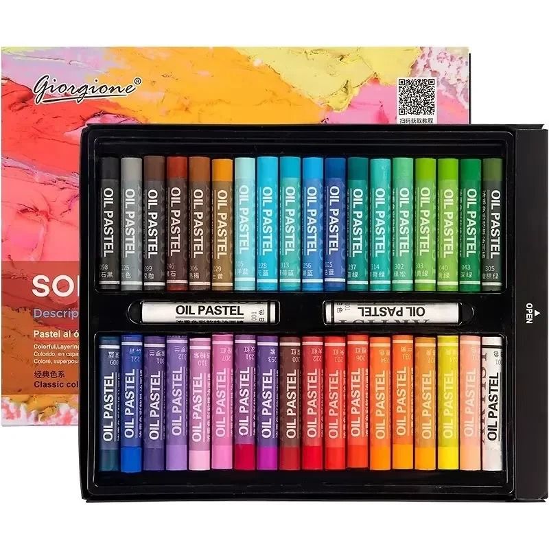 Professional Soft Oil Pastel Set - 12/25/38/50 Vibrant Tones for Artists & Students