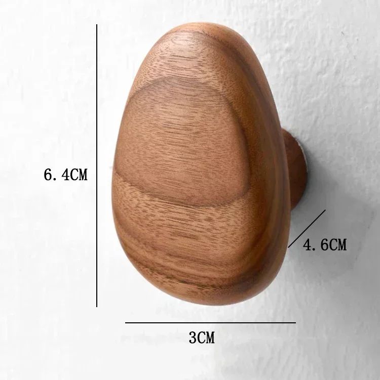 Scandinavian Wooden Wall Hook Pebble Style Coat Hanger