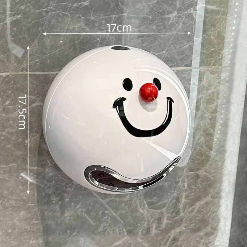 Smiling Face Waterproof Toilet Paper Holder – No-Drill Wall Mount