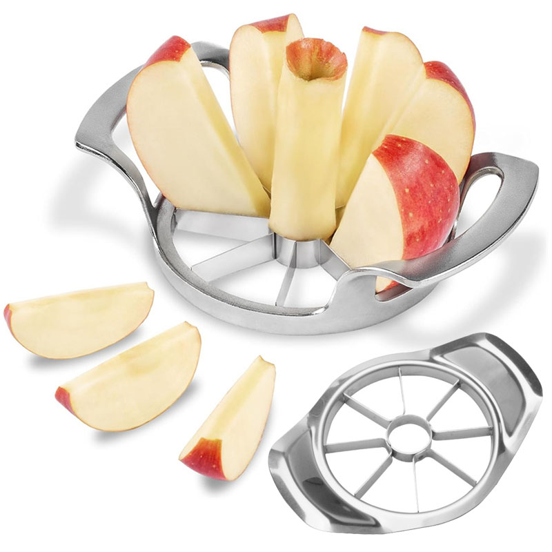 Stainless Steel Apple Slicer Fruit Cutter with Frosted Handle Upgraded Blade Sharp Divider Fruit Cutter Vegetable Core