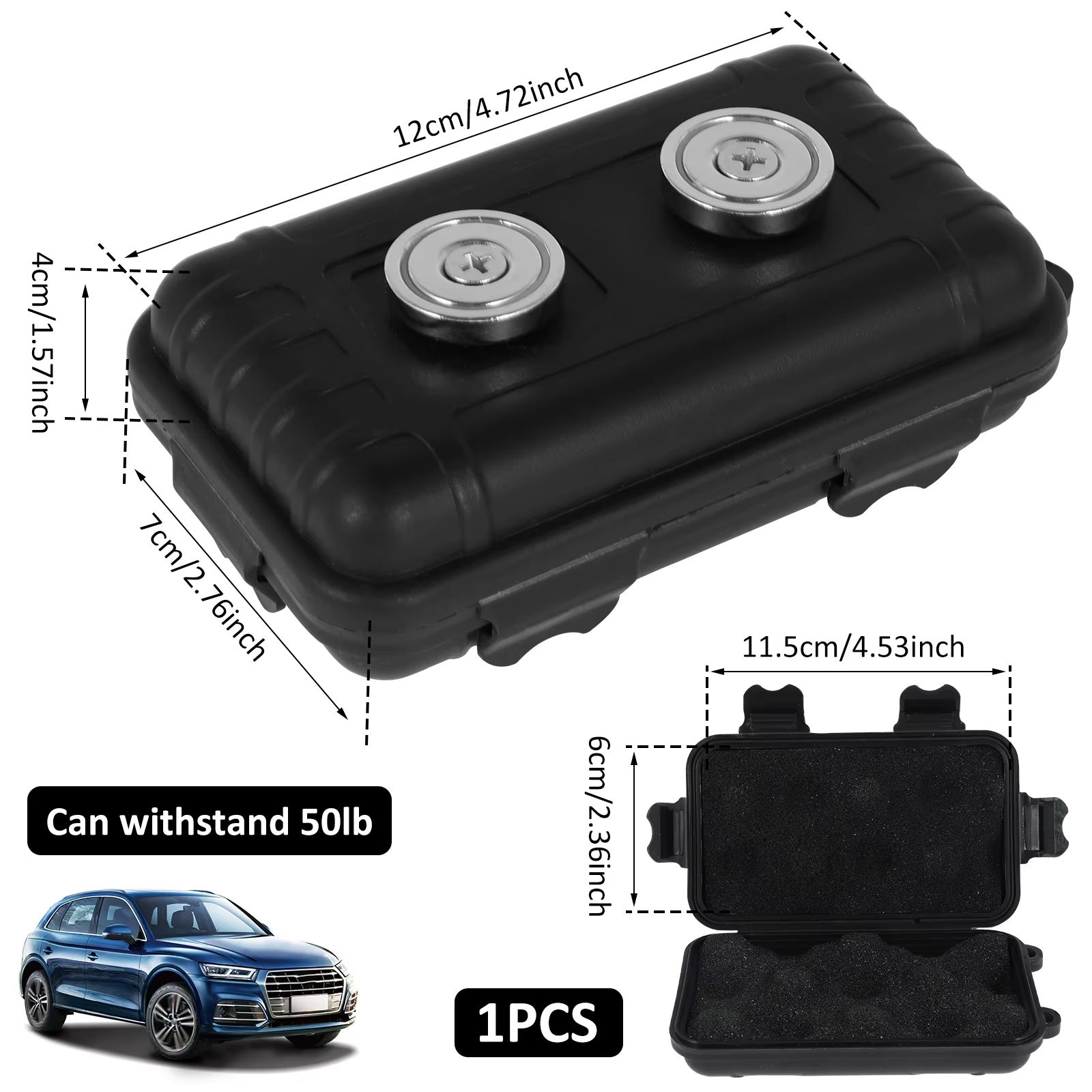Waterproof Magnetic Key Holder Under Car Hidden Spare Key Box