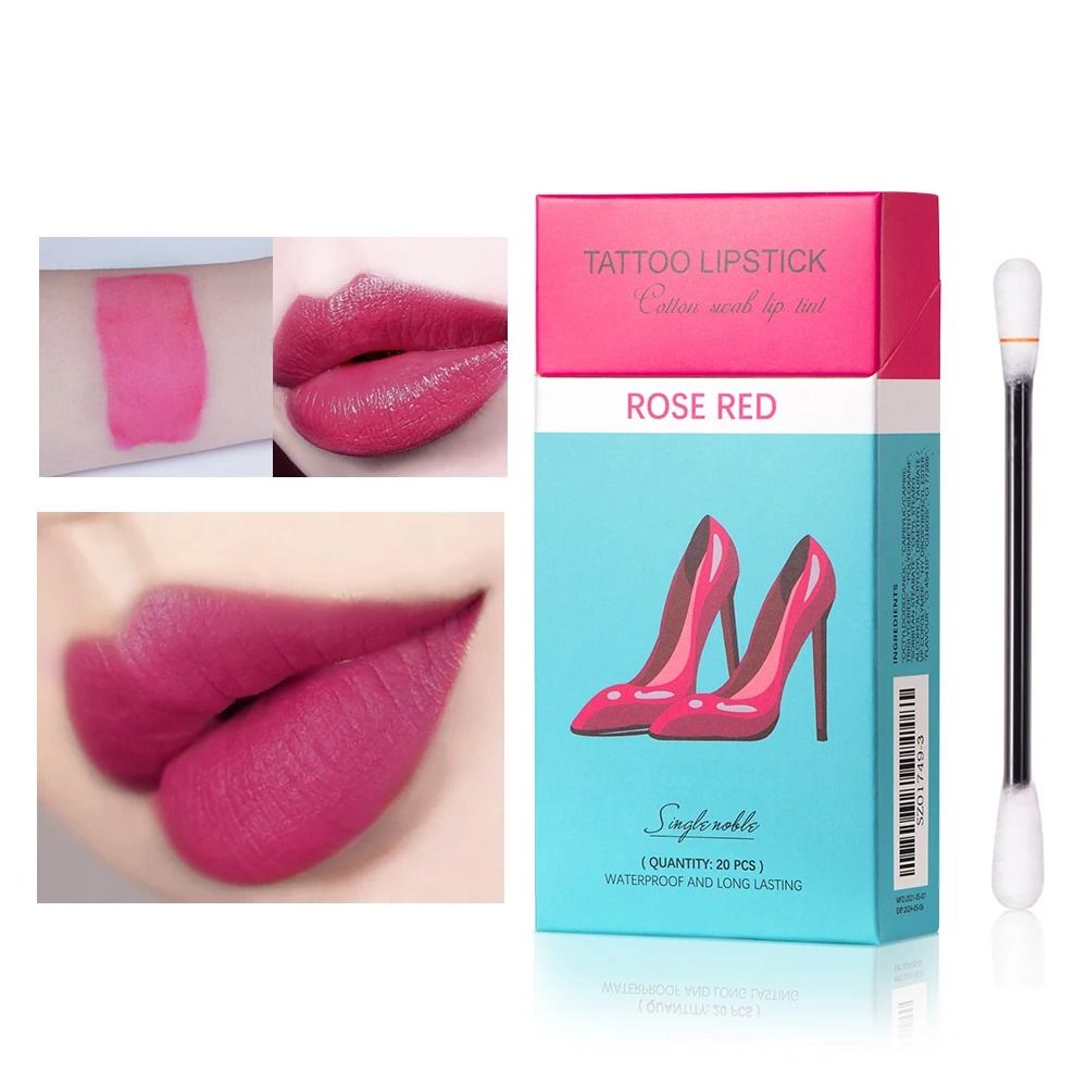 20 pcs Long Lasting Waterproof Lip Stain Cotton Swab Set