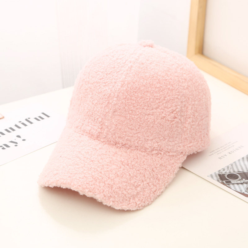 Plush Baseball Caps Spring, Autumn Winter Baseball Cap Women, Tide Warm Lamb Wool Hats