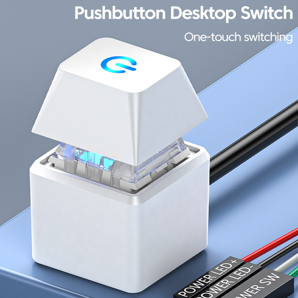 External Start Power On/Off Button, Switch Extension Cable LED Motherboard for Home Office