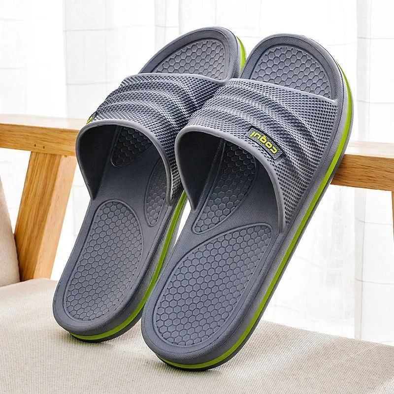 Soft EVA Men Non-Slip Bathroom Slippers, Lightweight, Comfortable Indoor & Outdoor Summer Footwear