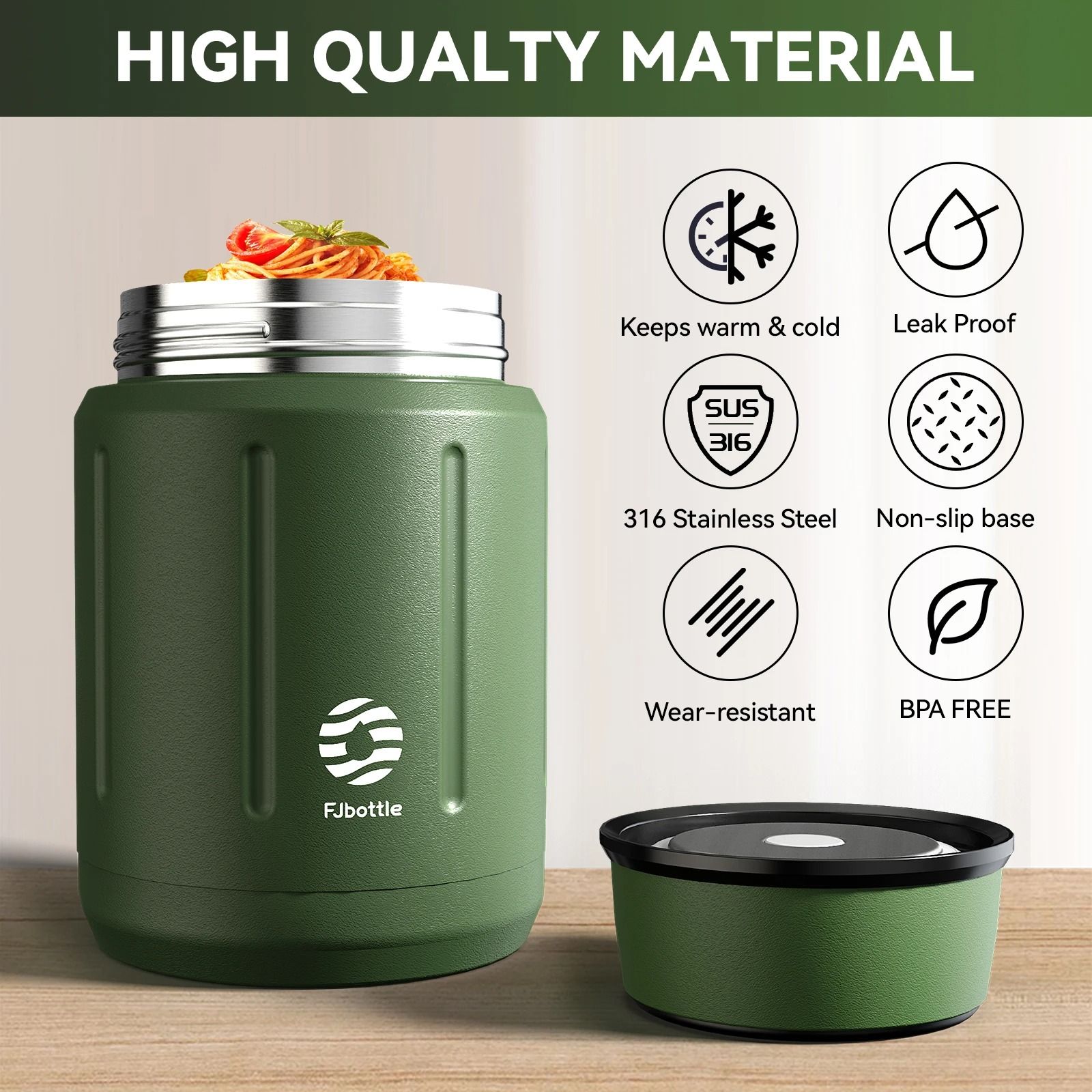 Food Thermos Vacuum Lunch Box Stainless Steel 750ML with Spoon