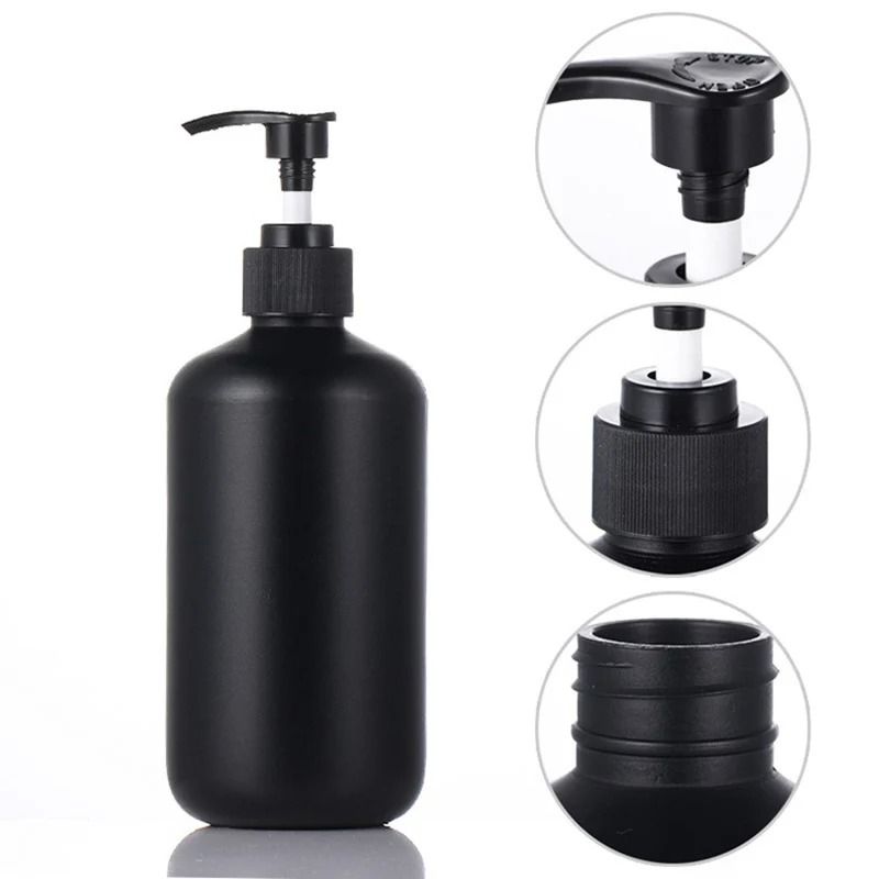 Matte Black Luxury Dispenser Set – 300/500ml Refillable Bathroom & Hotel Containers