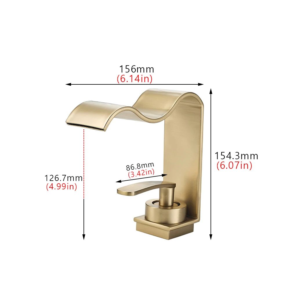 Luxury Brushed Gold Bathroom Sink Faucet