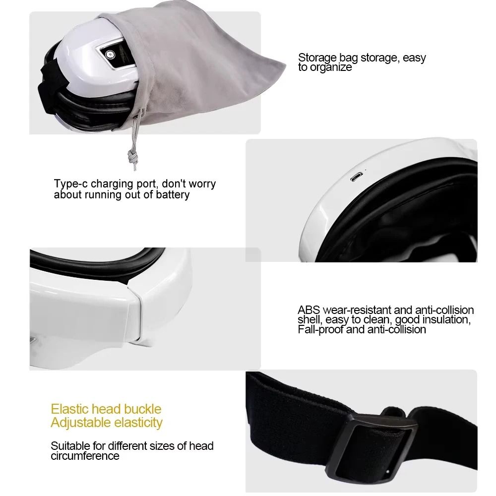6D Smart Eye Massager with Heat Vibration Bluetooth Music