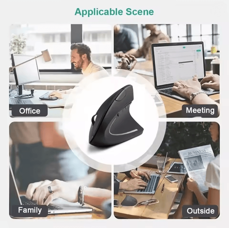 ErgoWave Wireless Vertical Mouse with Adjustable DPI