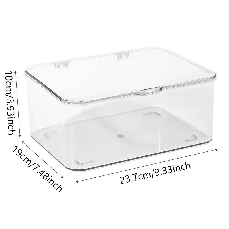 Clear Acrylic Storage Organizer Box with Clamshell Lid for Home and Office