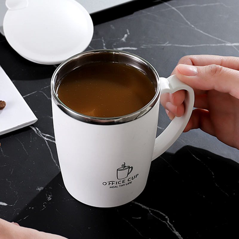 Stainless Steel Thermos Mug Coffee Cup With Handle, Leak Proof Insulated Vacuum Flask, Portable Thermal Water Bottle