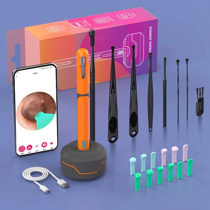 HD Ear Cleaner with Camera Otoscope Ear Cleaning Kit USB C Rechargeable Wax Removal Tool