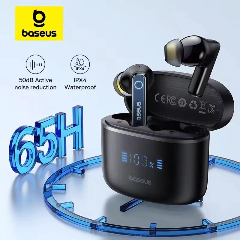 Baseus Bowie 30 Wireless Earbuds – 50dB Noise Cancelling Bluetooth 5.3 Headphones with 65Hrs Playtime & Deep Bass