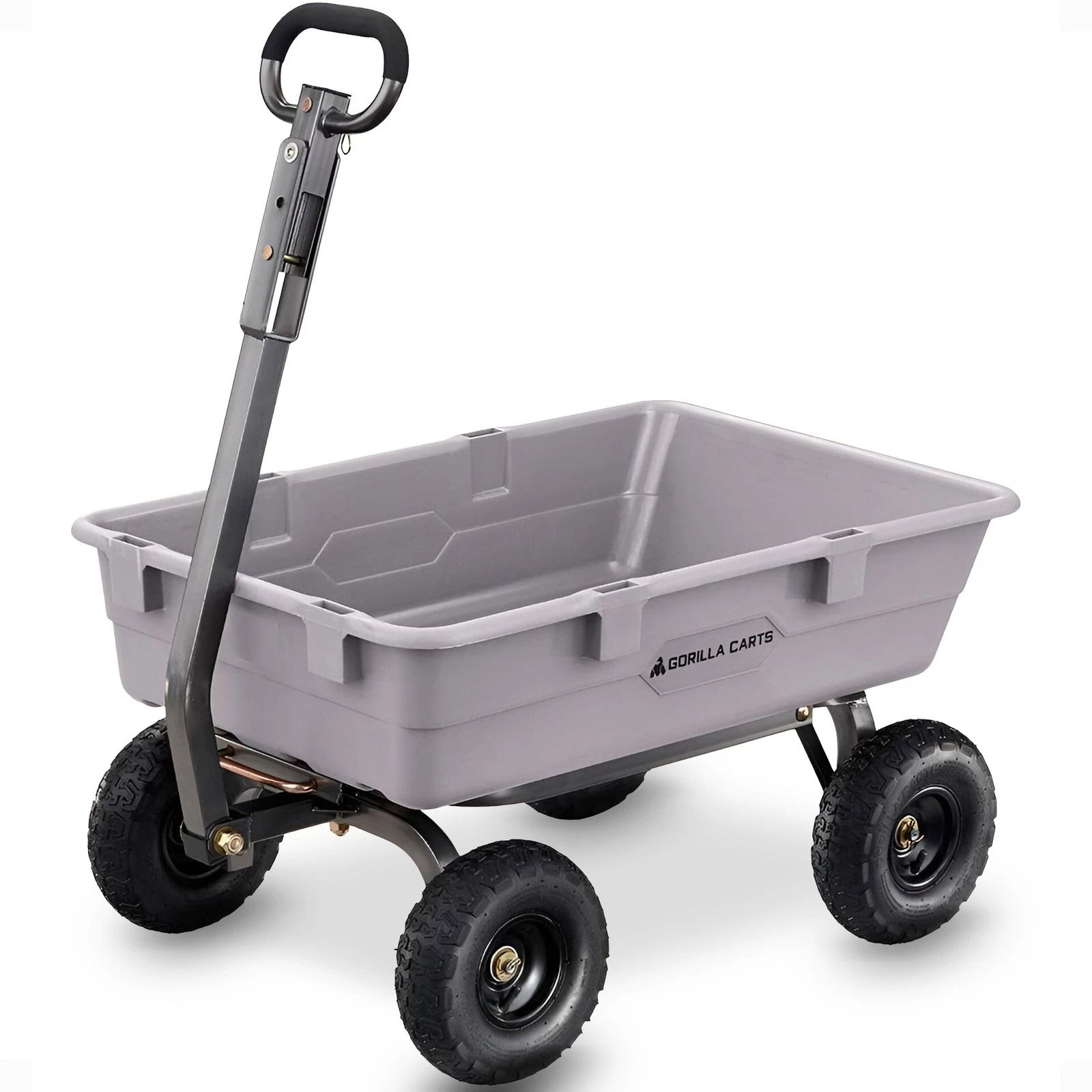 Gorilla Carts Capacity Heavy Duty Poly Yard Dump Utility Cart Gray