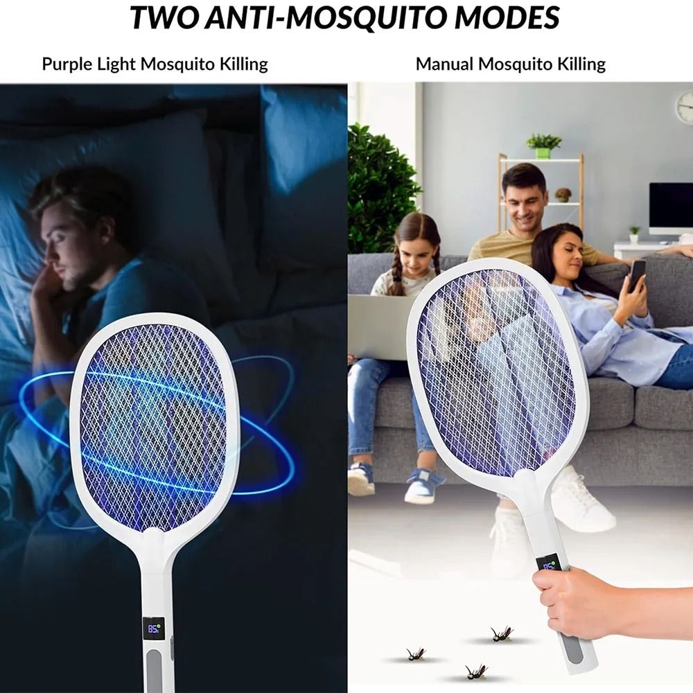 Electric Fly Swatter Insect Killer with Automatic Mode and Charging Base