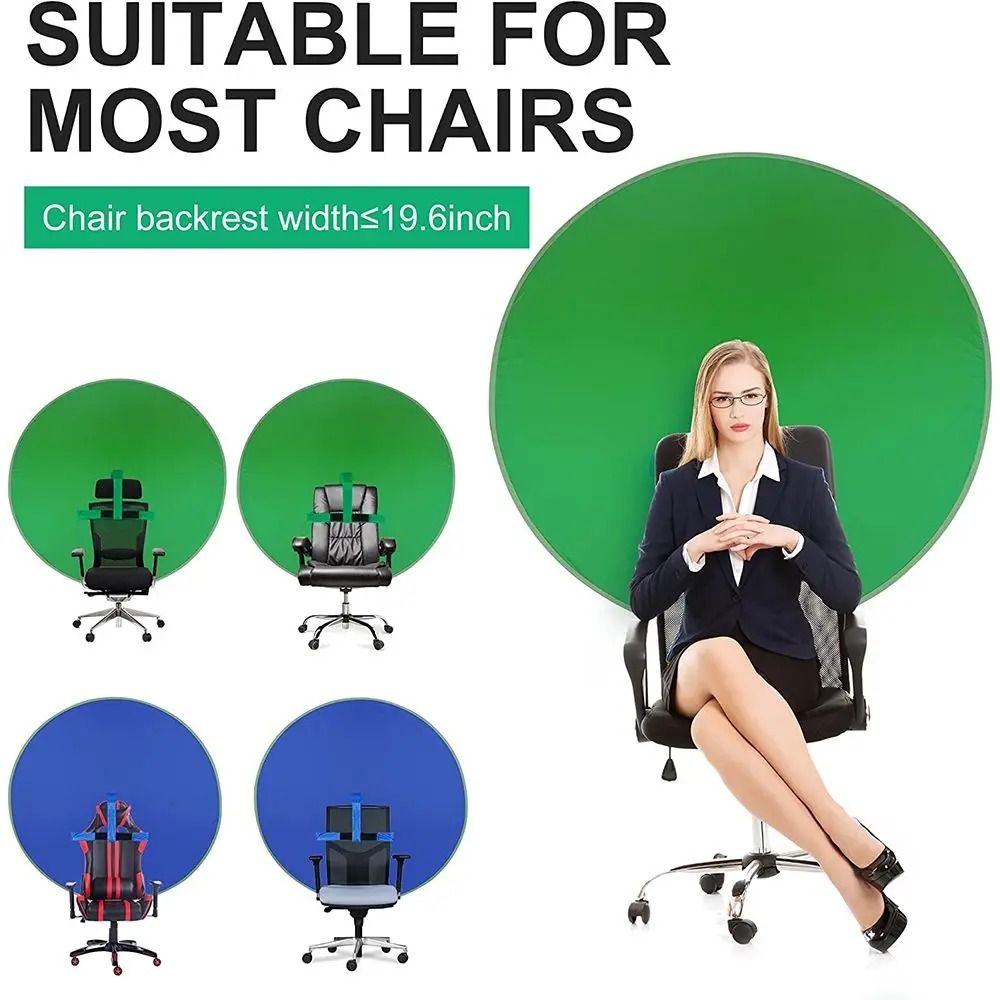 Studio Chair Chromakey Backdrop | High-Fidelity Green & Blue Screen Photography Kit