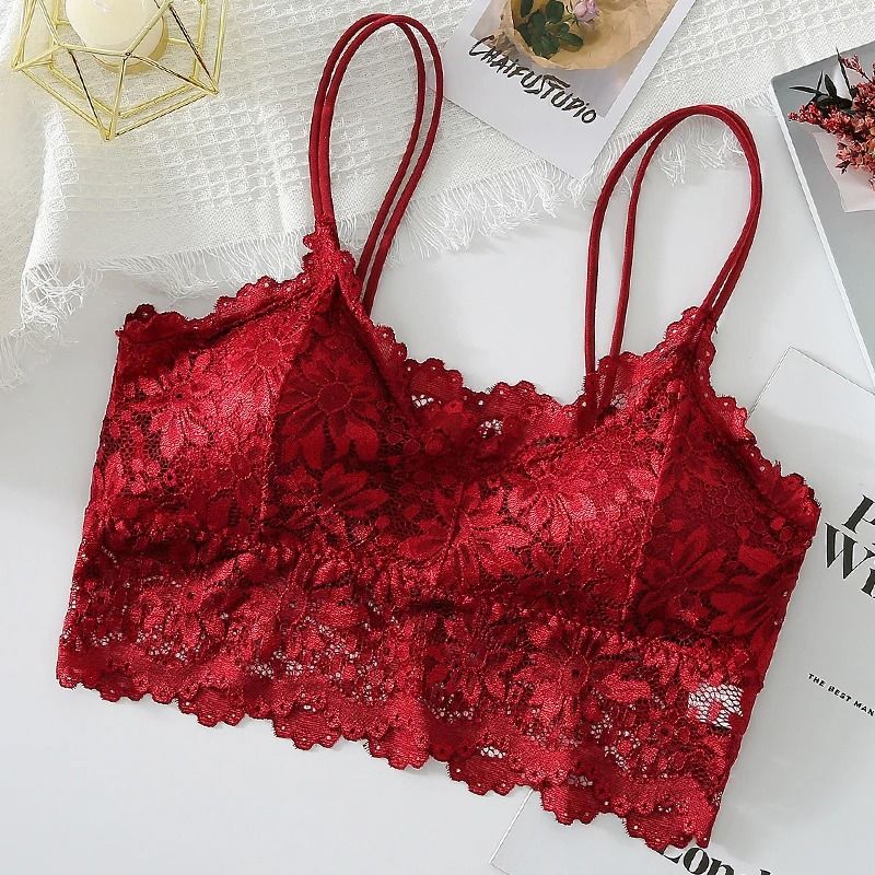 Elegance 3 Pack Lace Bralette Wireless Seamless Lingerie Top