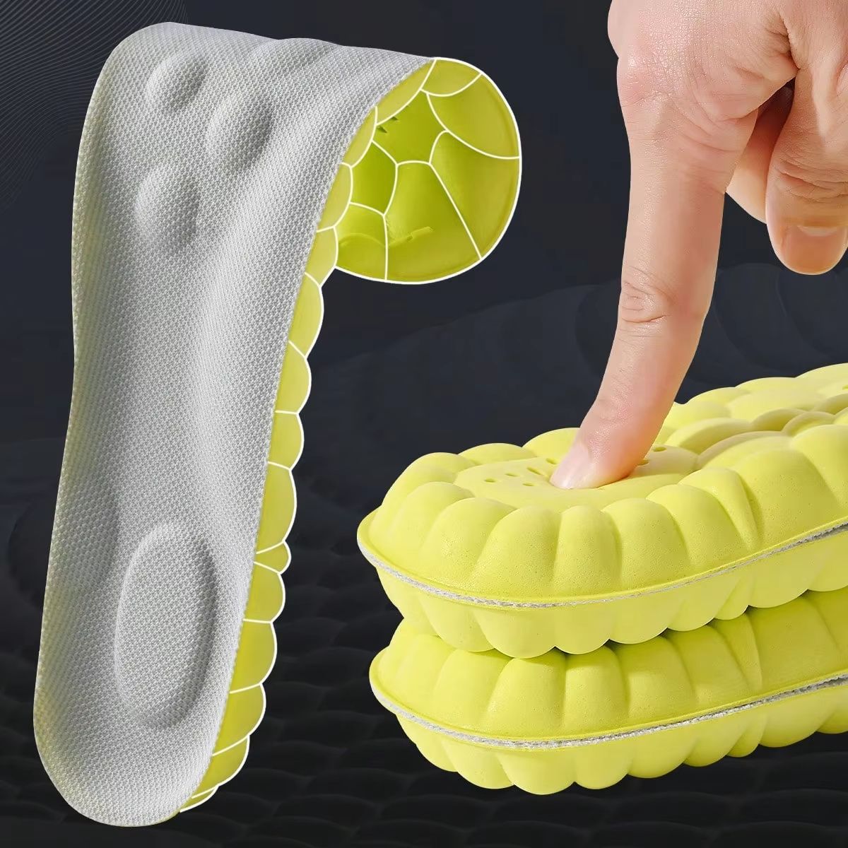 High Elasticity Latex Sport Insoles with Arch Support and Breathable Deodorant Cushion