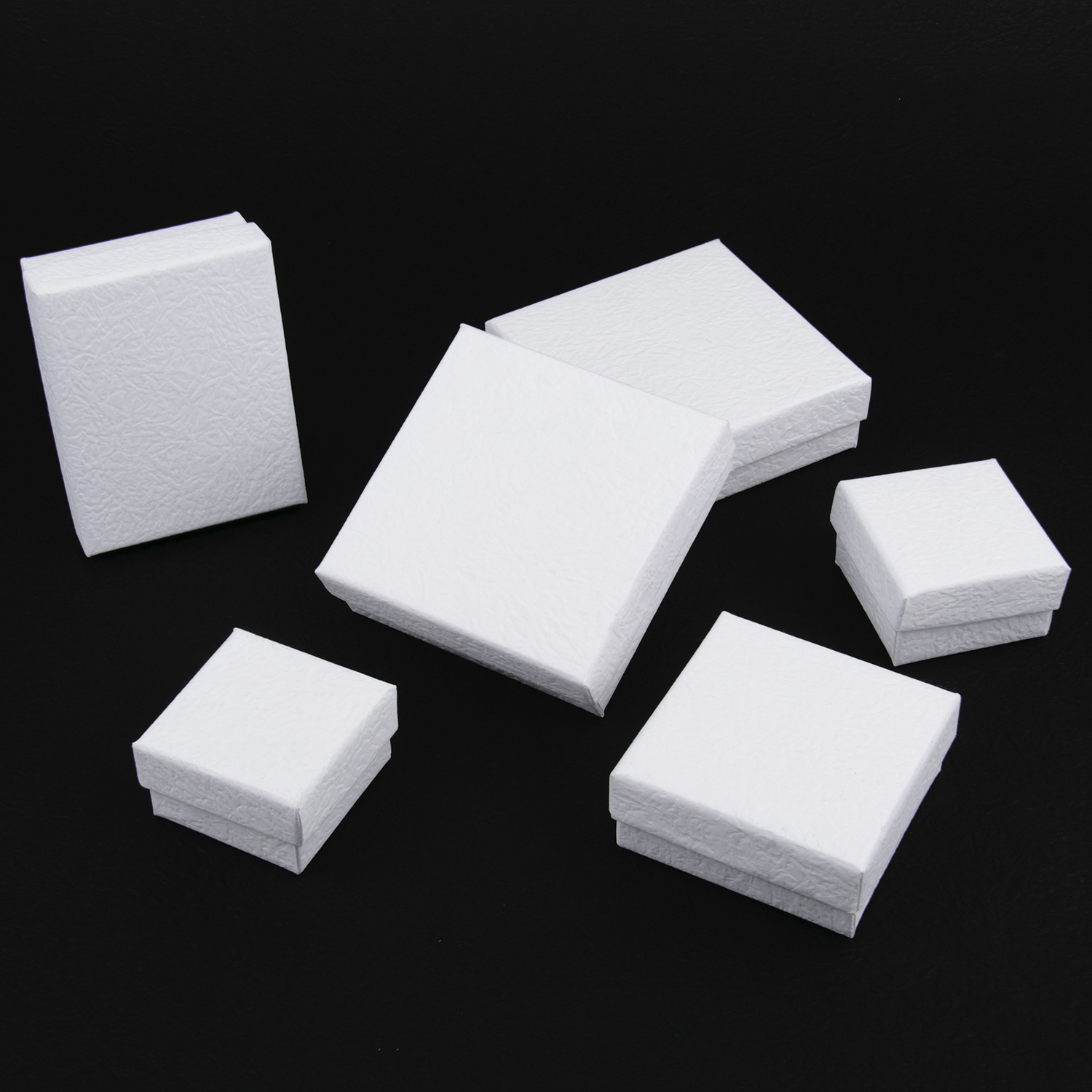 White Kraft Paper Square Jewelry Organizer Box Display Gift Boxes Engagement Ring Necklace Bracelet Earring Accessories