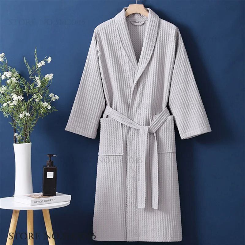 100% Cotton Couple Waffle Robe – Professional Kimono Bathrobe & Casual Summer Loungewear