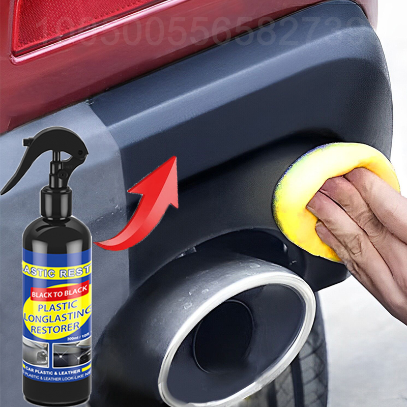 Car Plastic Restorer & Coating Agent Auto Trim Restoration, Black Shine & UV Protection