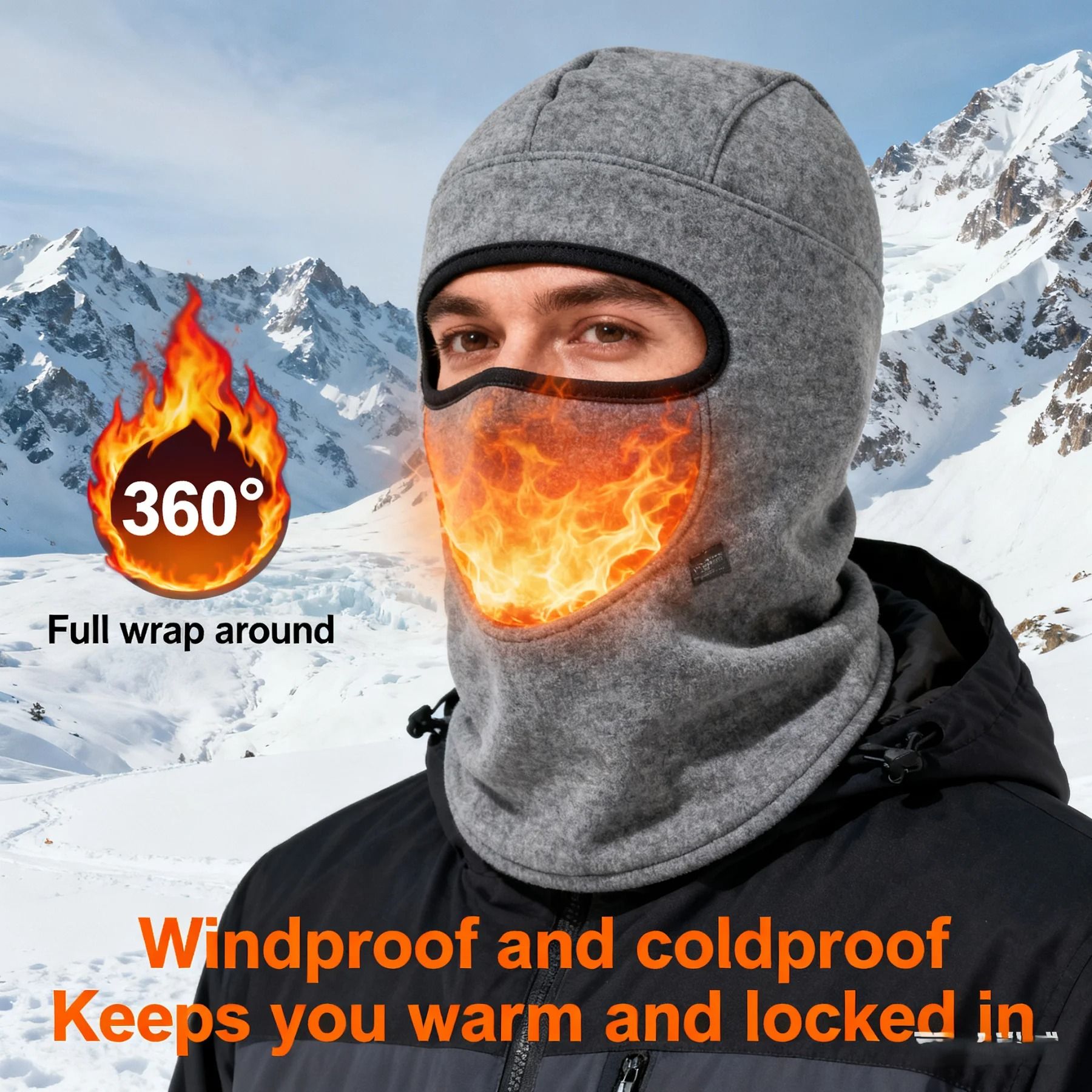 Winter Full Face Fleece Mask Windproof Cold Weather Balaclava
