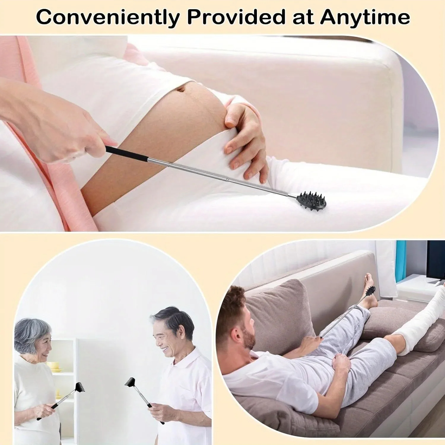 Adjustable Cactus Back Scratcher Massager Customizable Spike Sizes for Men & Women Long Lasting Itching Relief Stick
