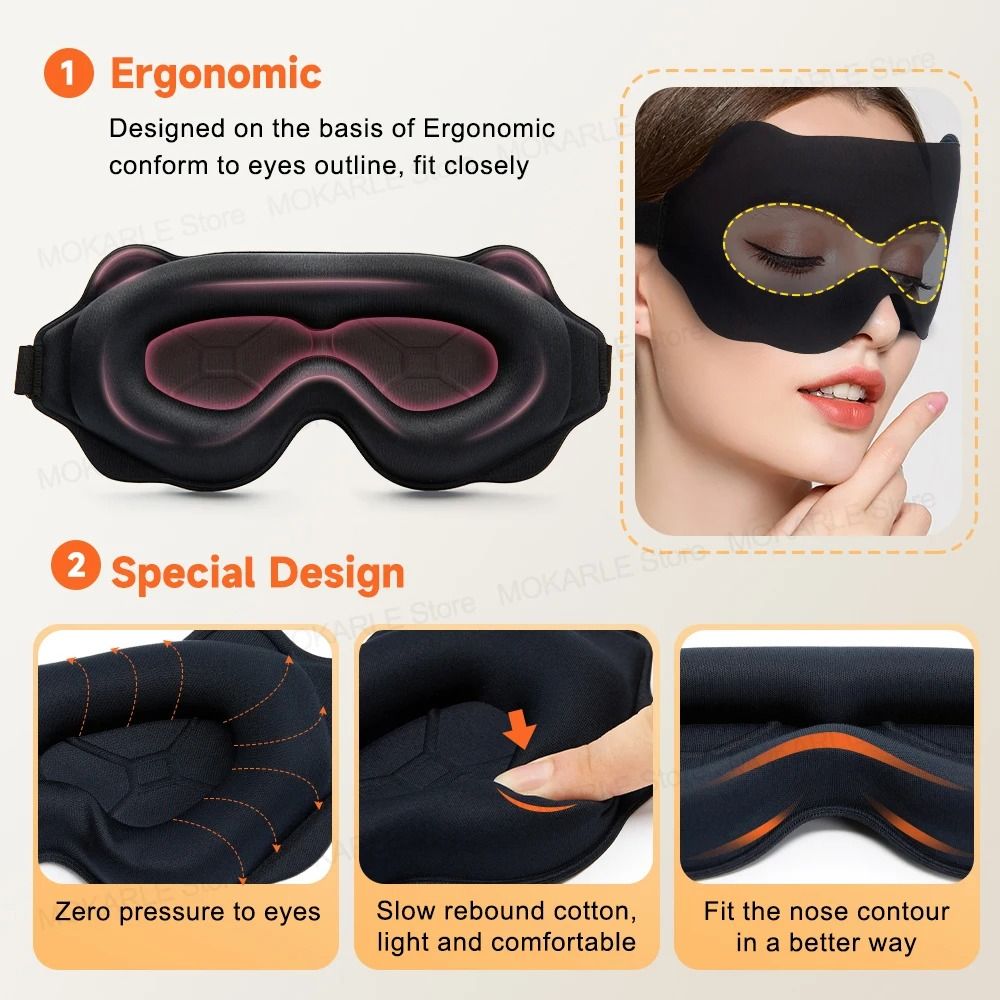 3D Contoured Blackout Sleep Mask