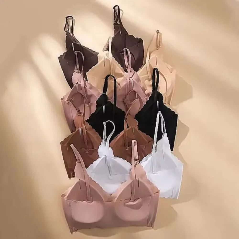 Seamless Ice Silk WireFree Padded Comfy Bra with Wavy Edge
