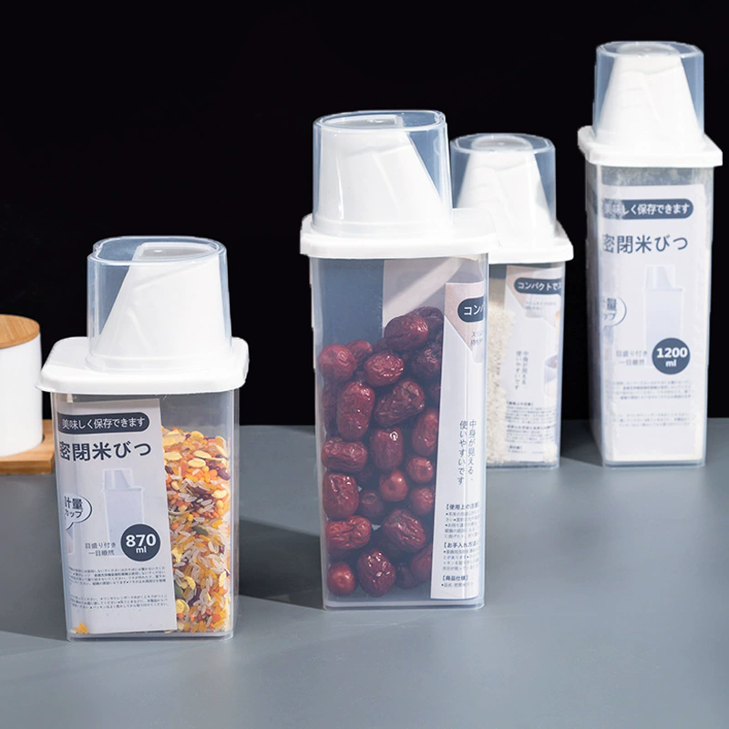 Japanese Style Food Container, Sealed, Insect, Moisture-Proof Grain Storage Tank for Kitchen, Rice, and Dry Food