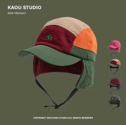 Short Brim Autumn Winter Baseball Cap with Ear Protection