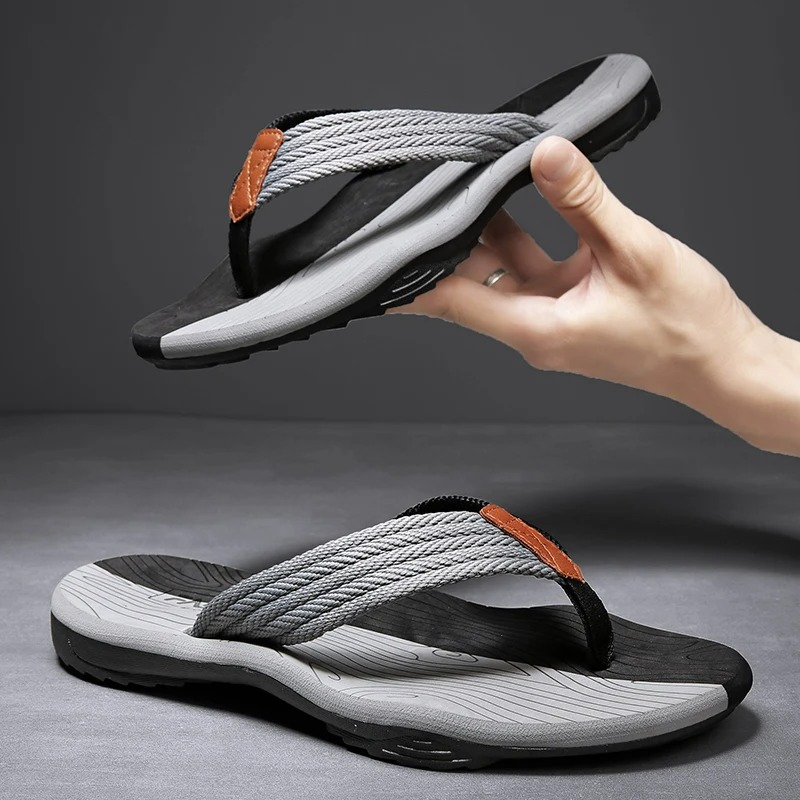 Fashionable Men Slippers, Summer Flip Flops, Comfortable Non-slip Casual Slides Shoes, Beach Sandals for Outdoor Wear