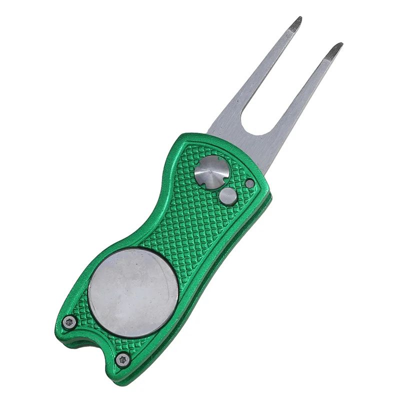 Foldable Golf Divot Repair Tool with Groove Cleaner