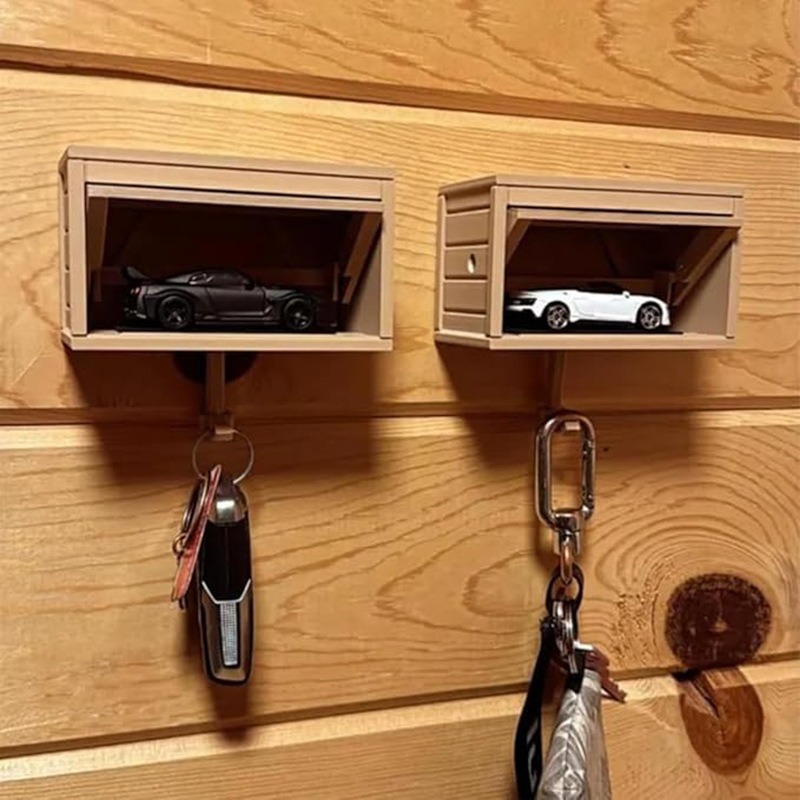 Car-Themed Printed Garage Switchable Key Holder, Keychain Box