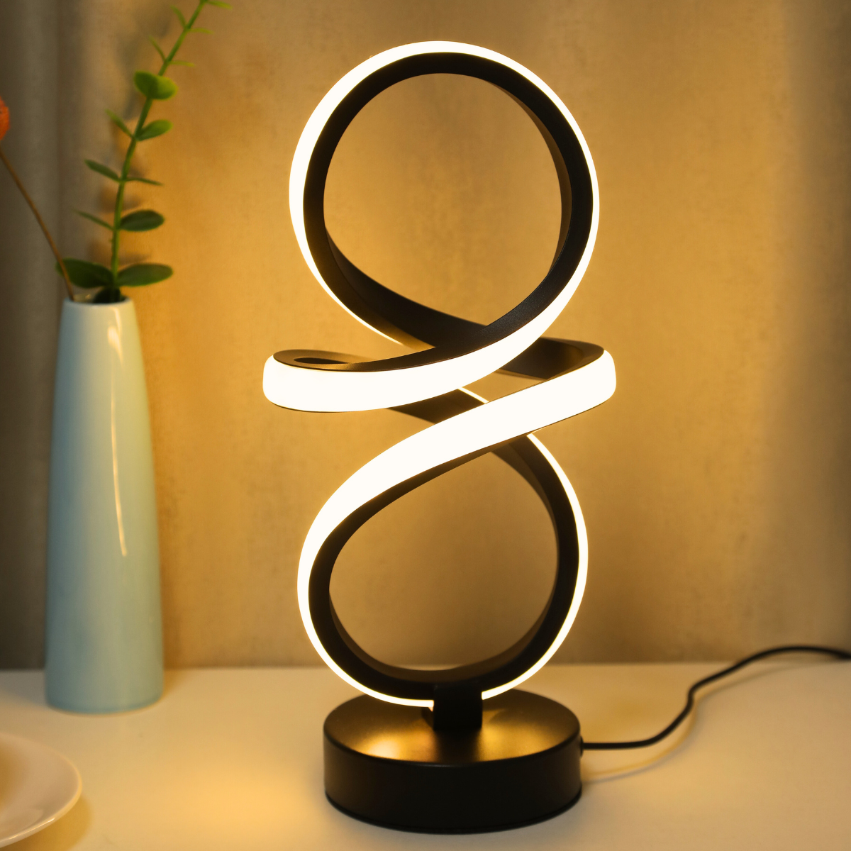 Adjustable Spiral LED Table Lamp, Creative Modern Light for Bedrooms, Offices, and Study Rooms